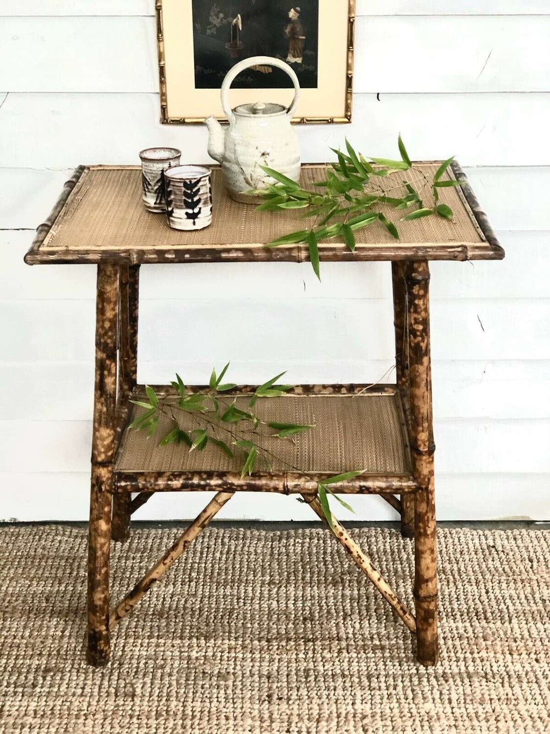 Antique Victorian Tiger Bamboo table