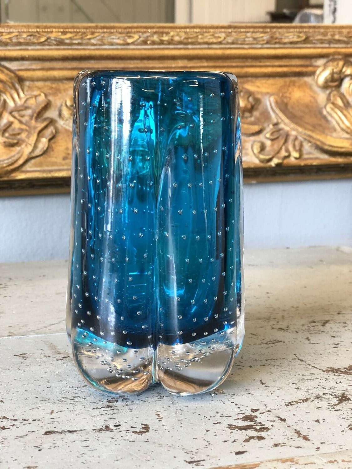Whitefriars Geoffrey Baxter Lobed Vase in Blue