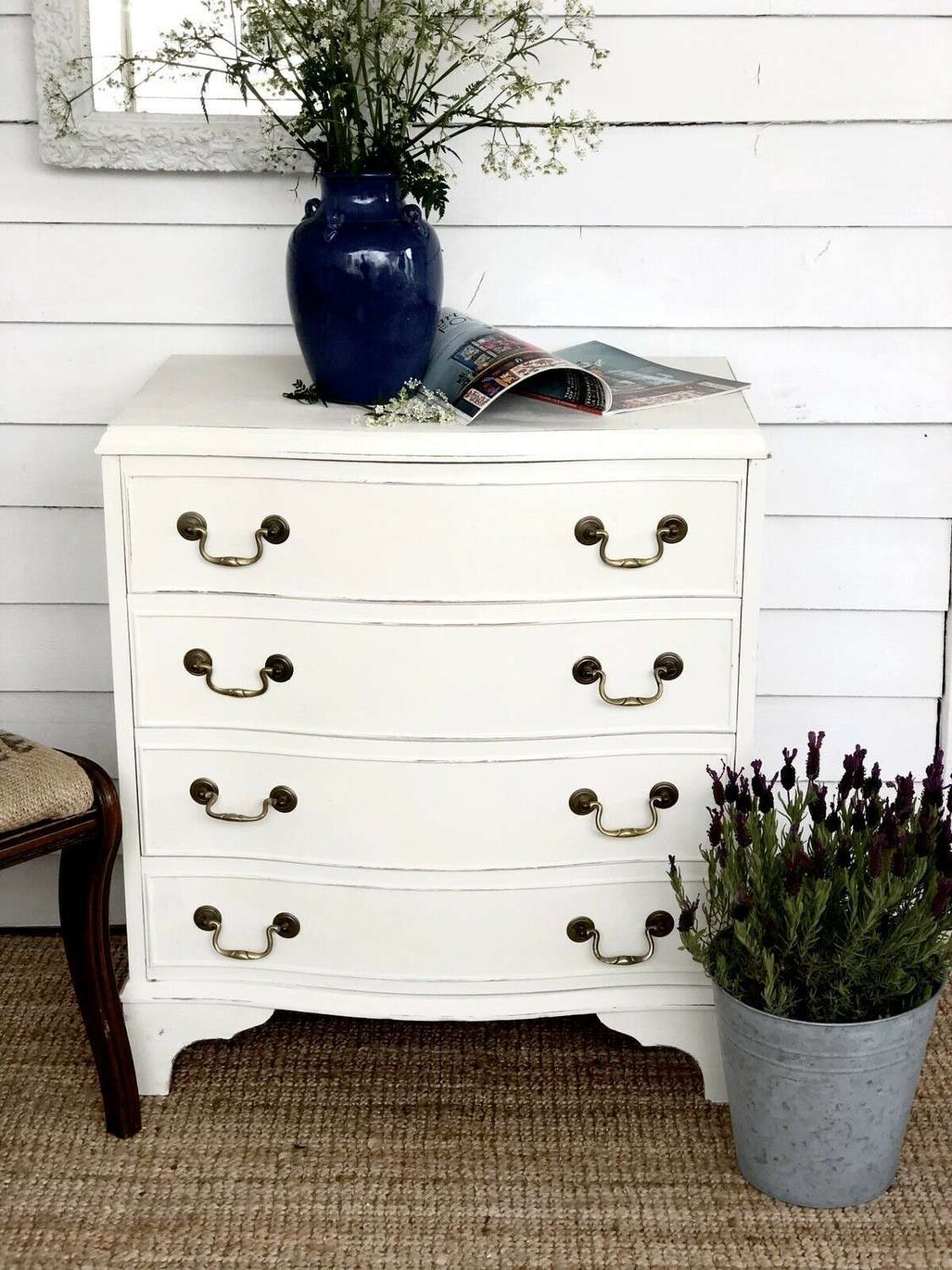 Painted cream chest of drawers