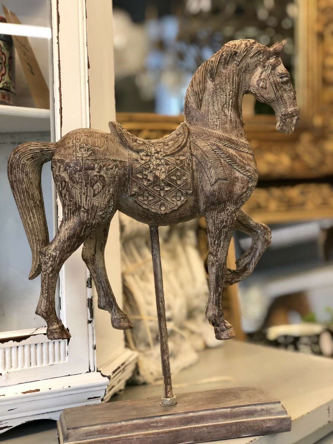 Prancing horse sculpture
