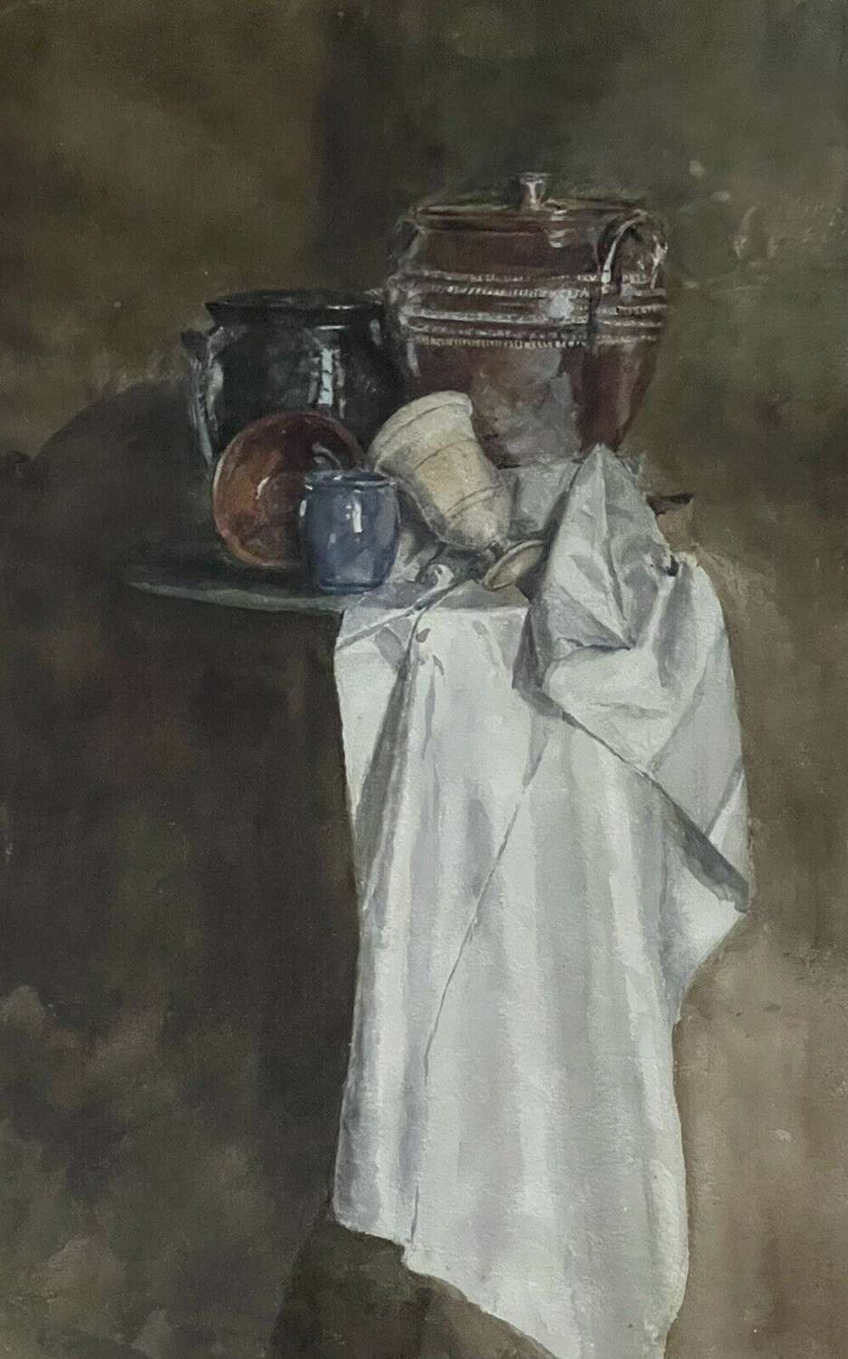 Watercolour Painting Still Life Studio Pottery Countess of Powys