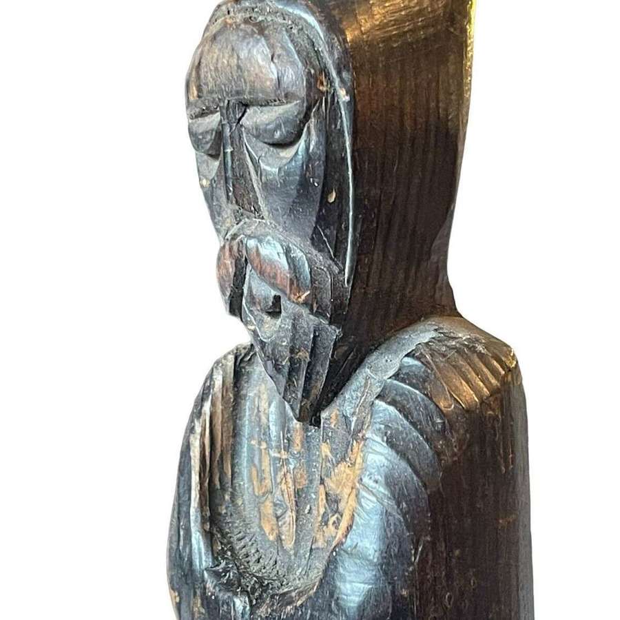 Antique carved holy treen  figure