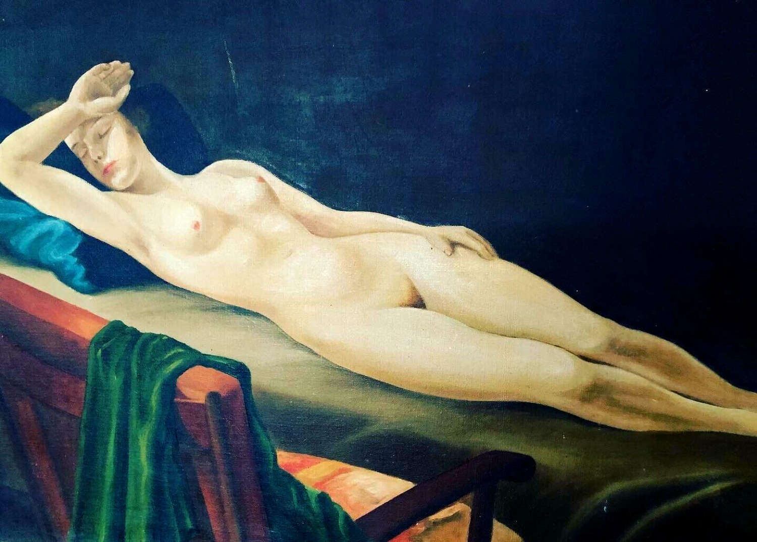 Reclining nude on canvas