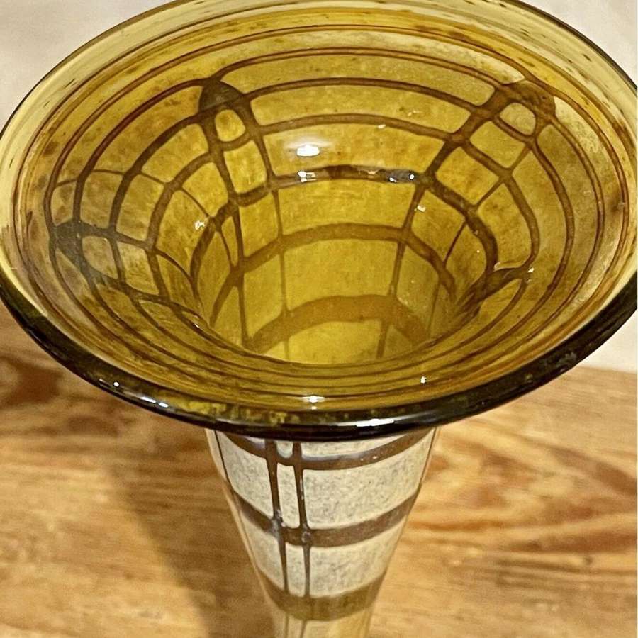 Czech Vintage Glass Studio Art Vase