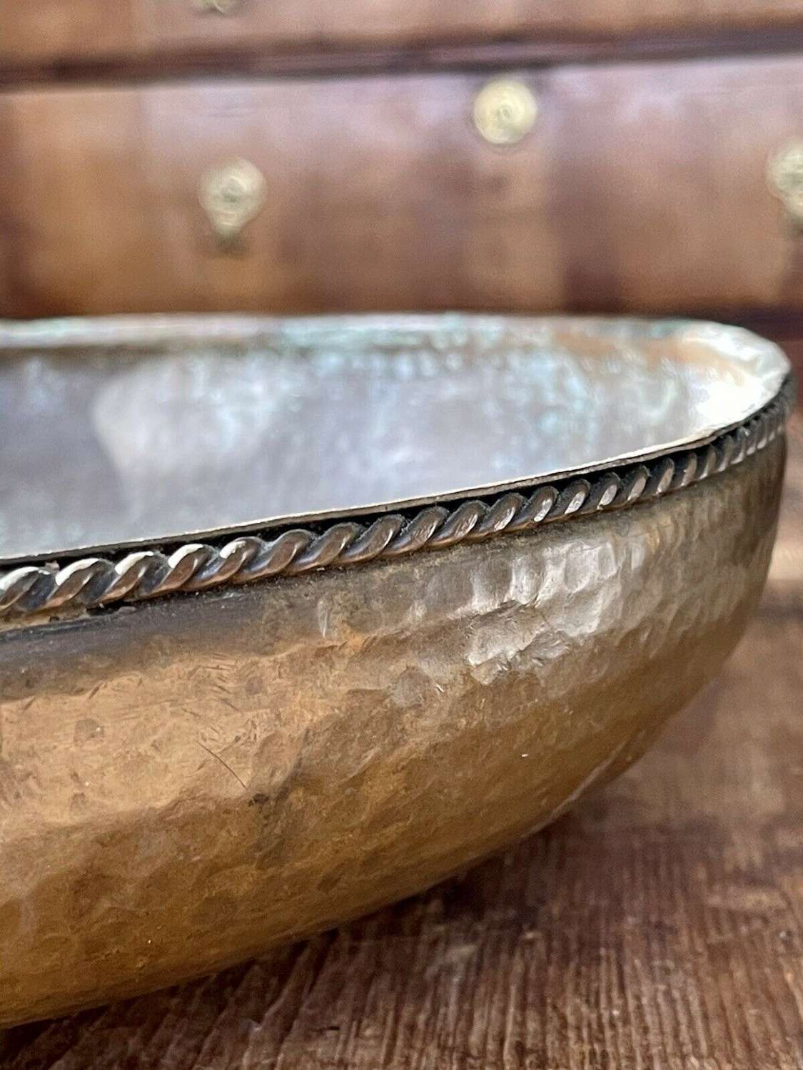 Hand hammered copper bowl