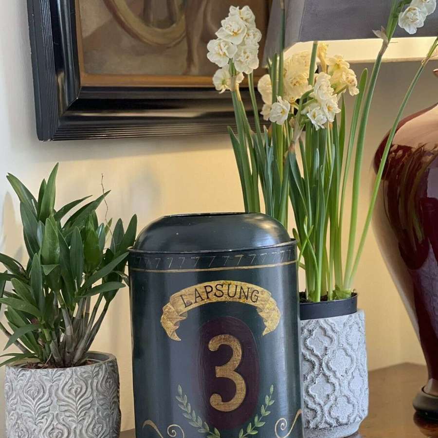 Antique 19th Century tole tea canister number 3