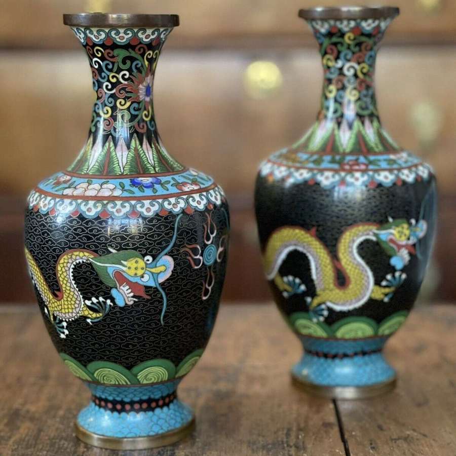 Meiji period Cloisonne vases