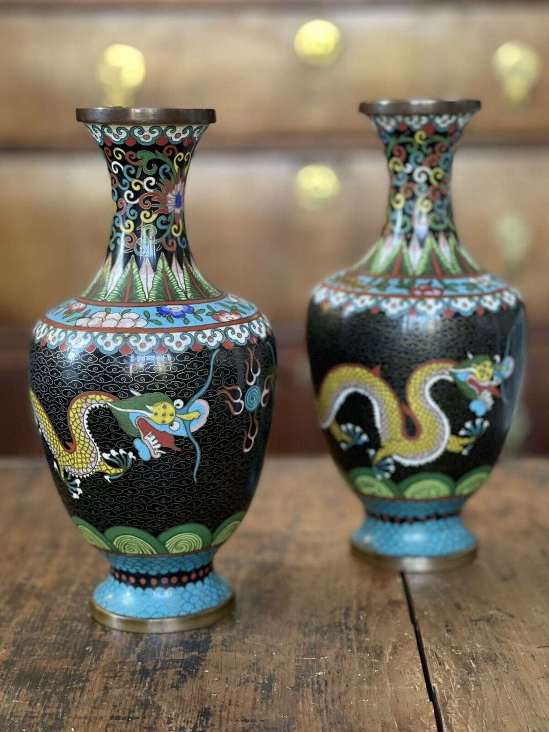 Meiji period Cloisonne vases