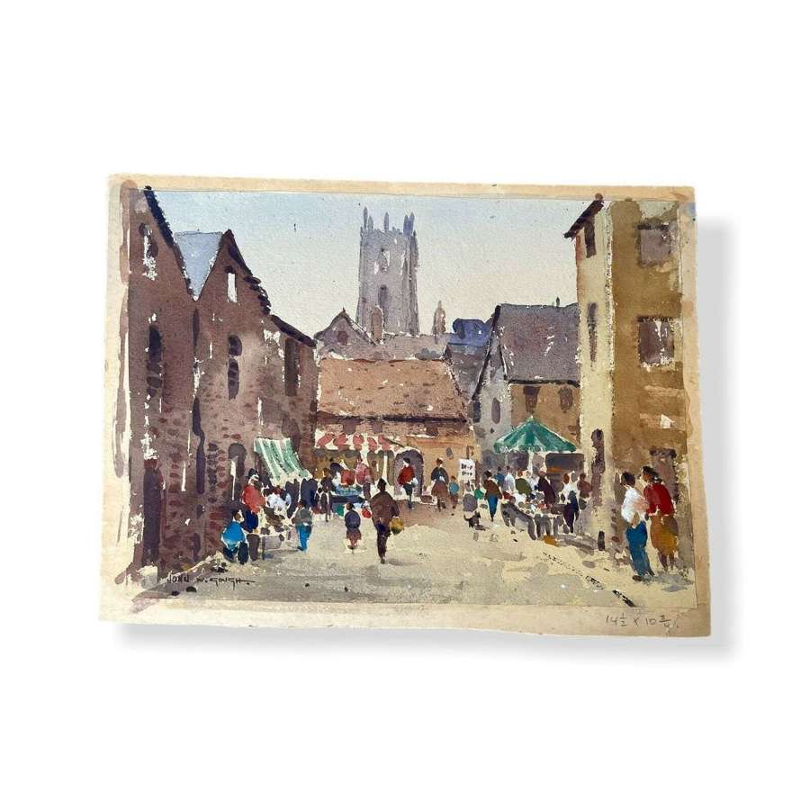 "Market day "John W Gough watercolour