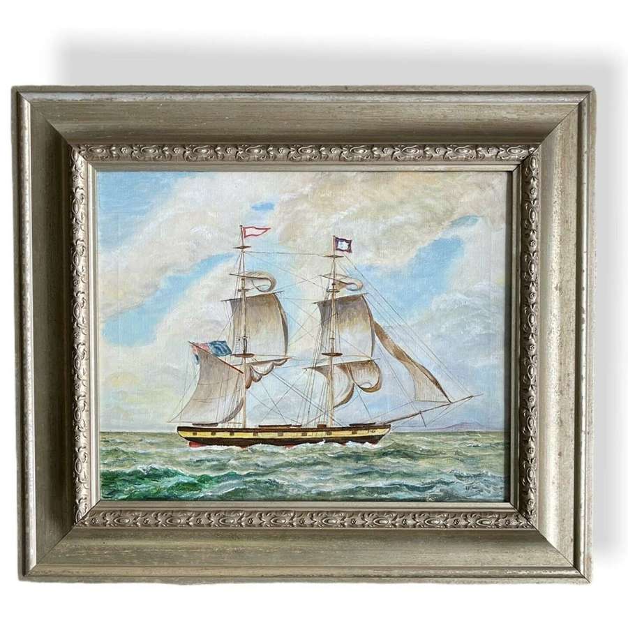 Original oil painting of a Galleon