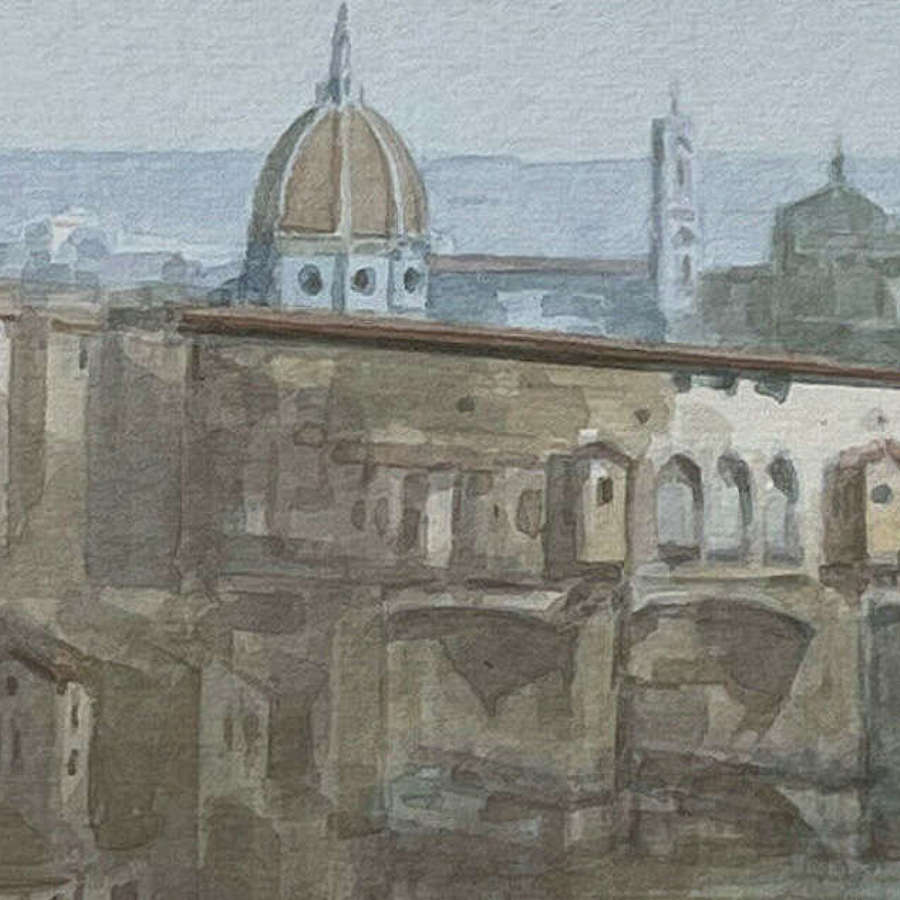 Ponte Vecchio Florence Italy Watercolour