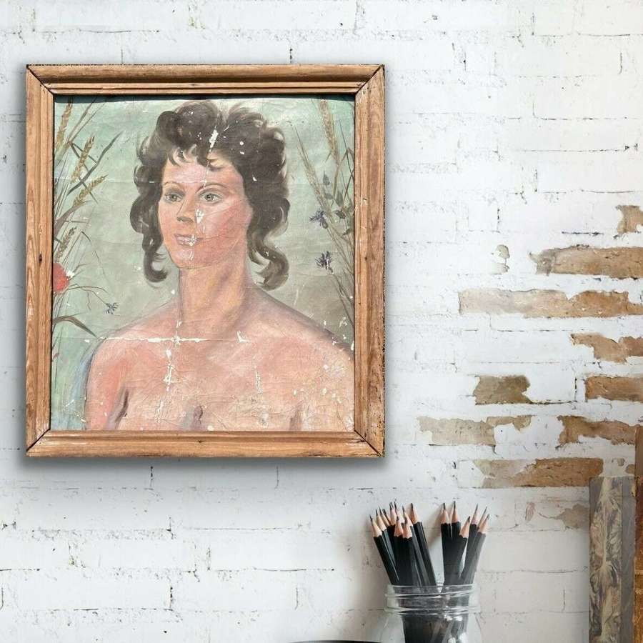 Antique portrait " Lady of the corn"