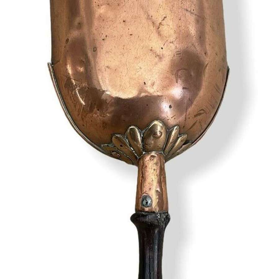 19th Century copper  grain scoop