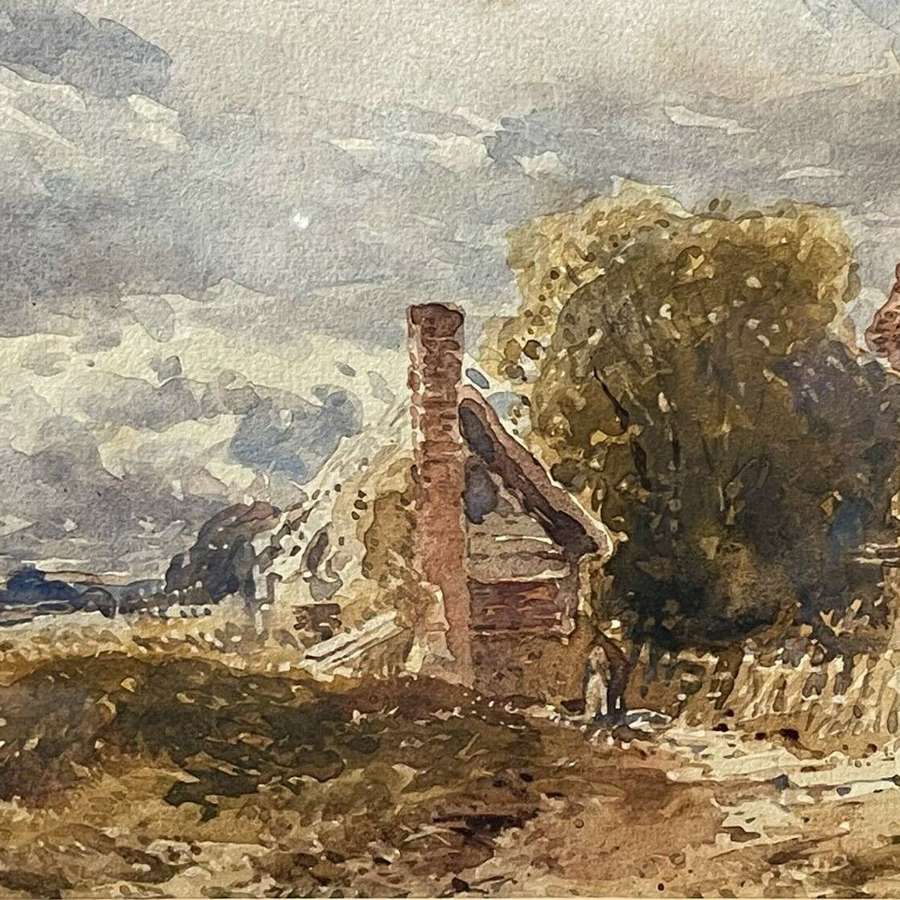 John Keeley Watercolour Cottages at Cropthorne.