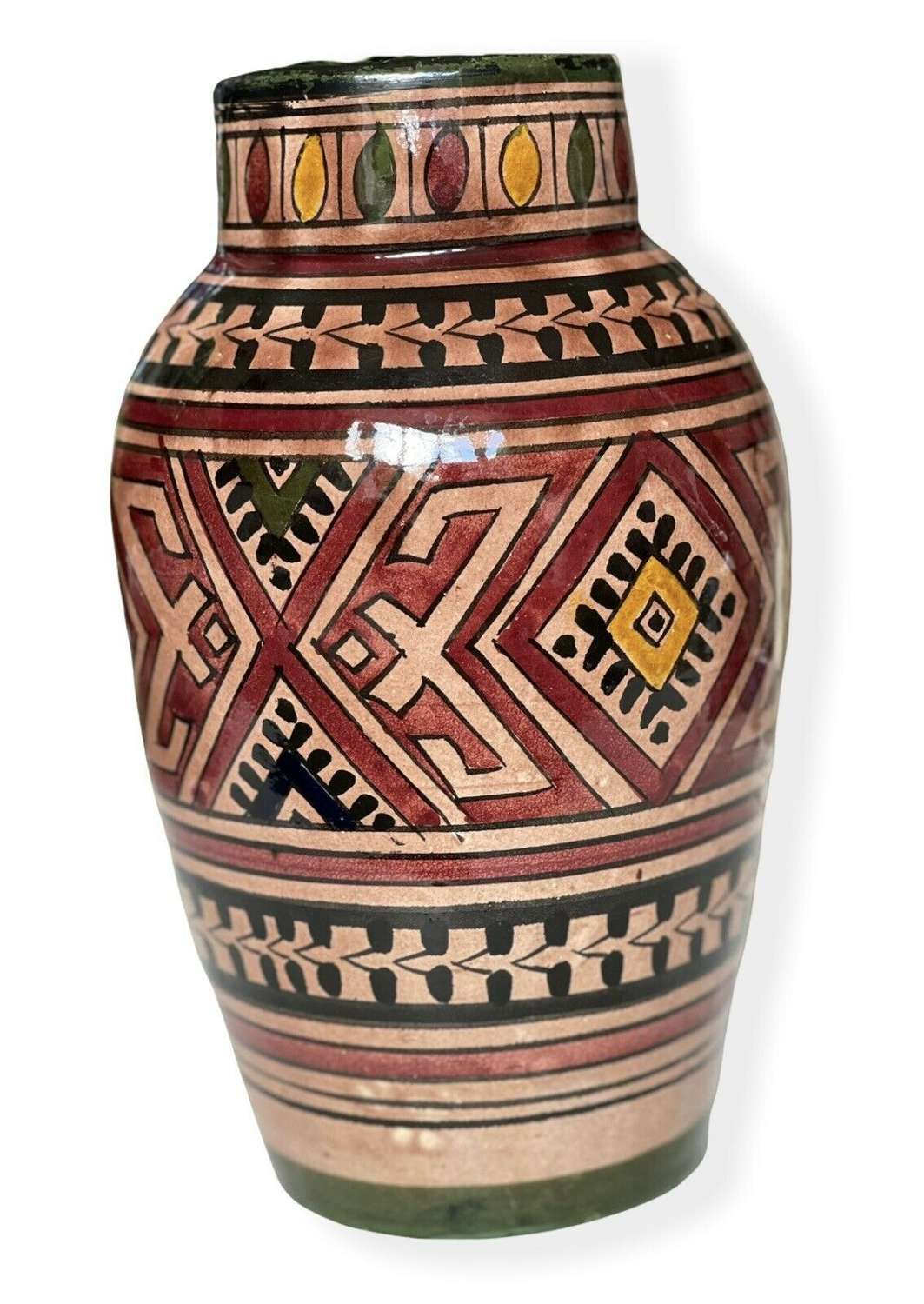 Vintage Moroccan Safi Art Pottery vase