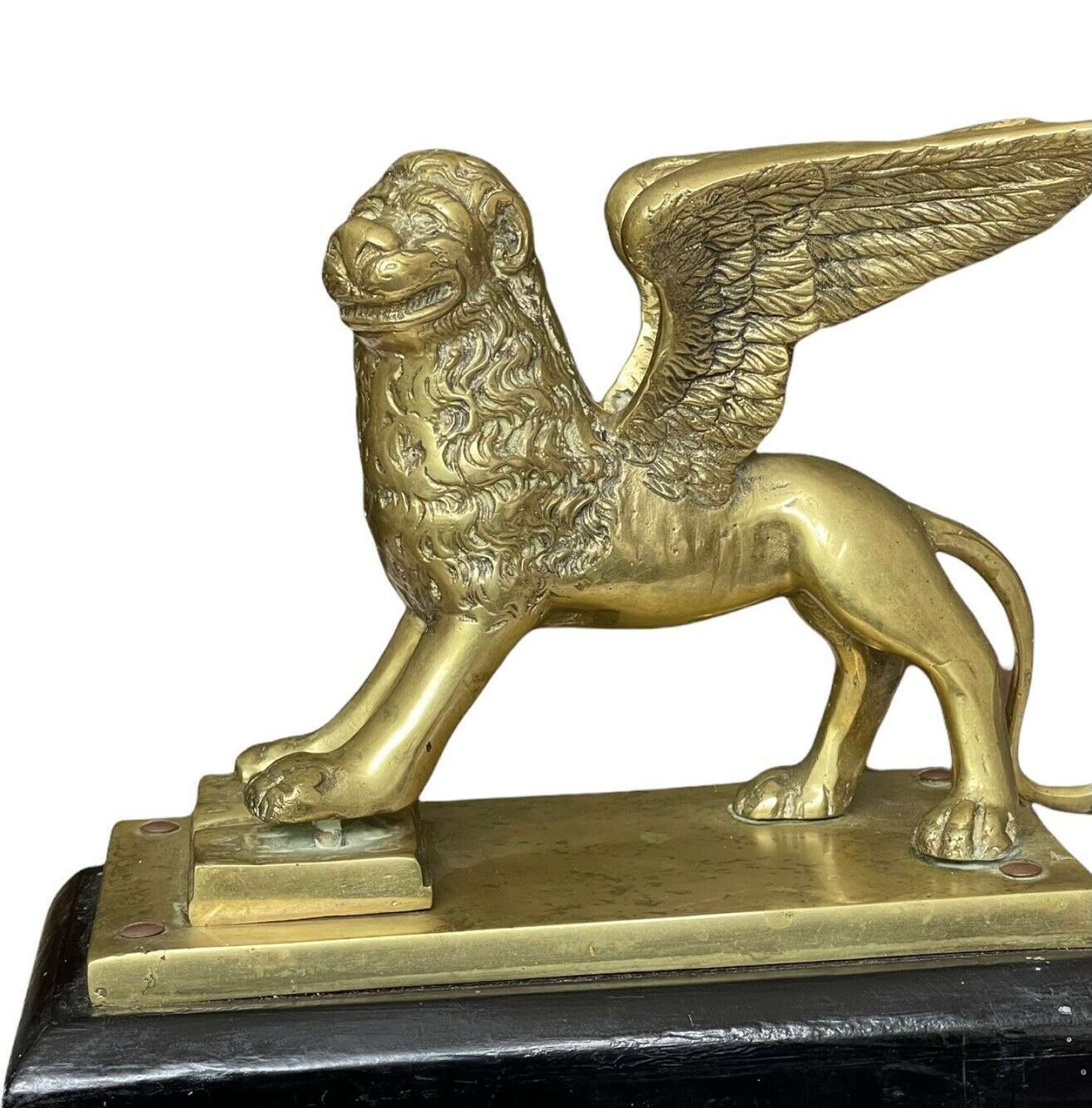 Antique Grand Tour Brass Figure Of The lion Of St Mark Venice.