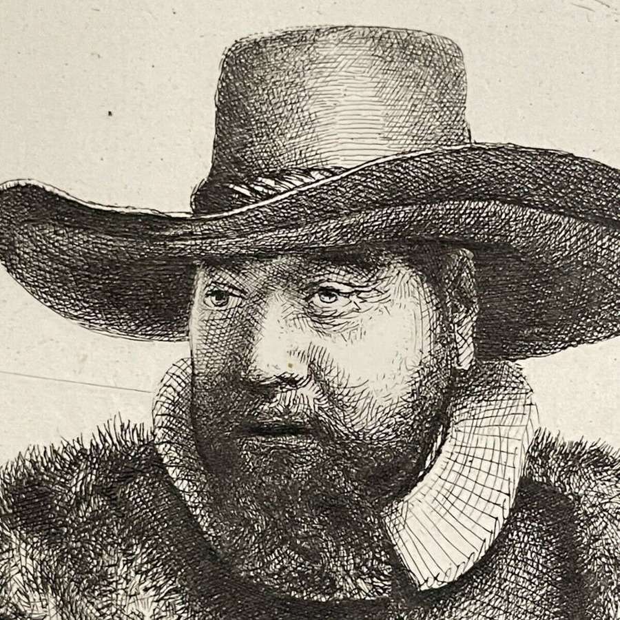 Cornelis Claesz Anslo, Mennonite Preacher 1886 Etching After Rembrandt