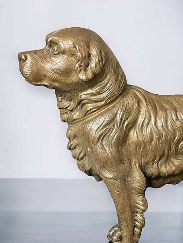 Gilt Bronze study of a hunting hound 19th Century