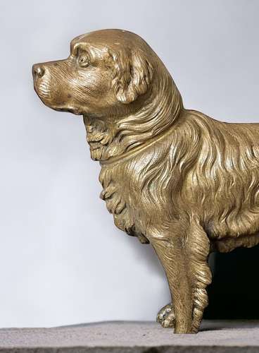 Gilt Bronze study of a hunting hound 19th Century