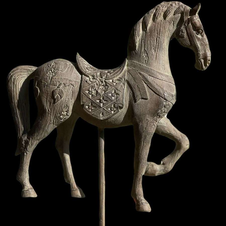Decorative prancing horse sculpture