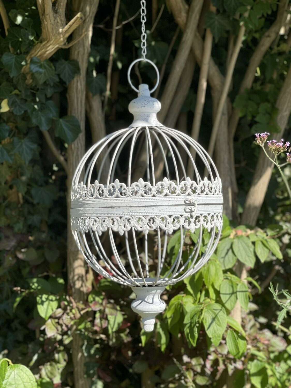 French style hanging globe planter small