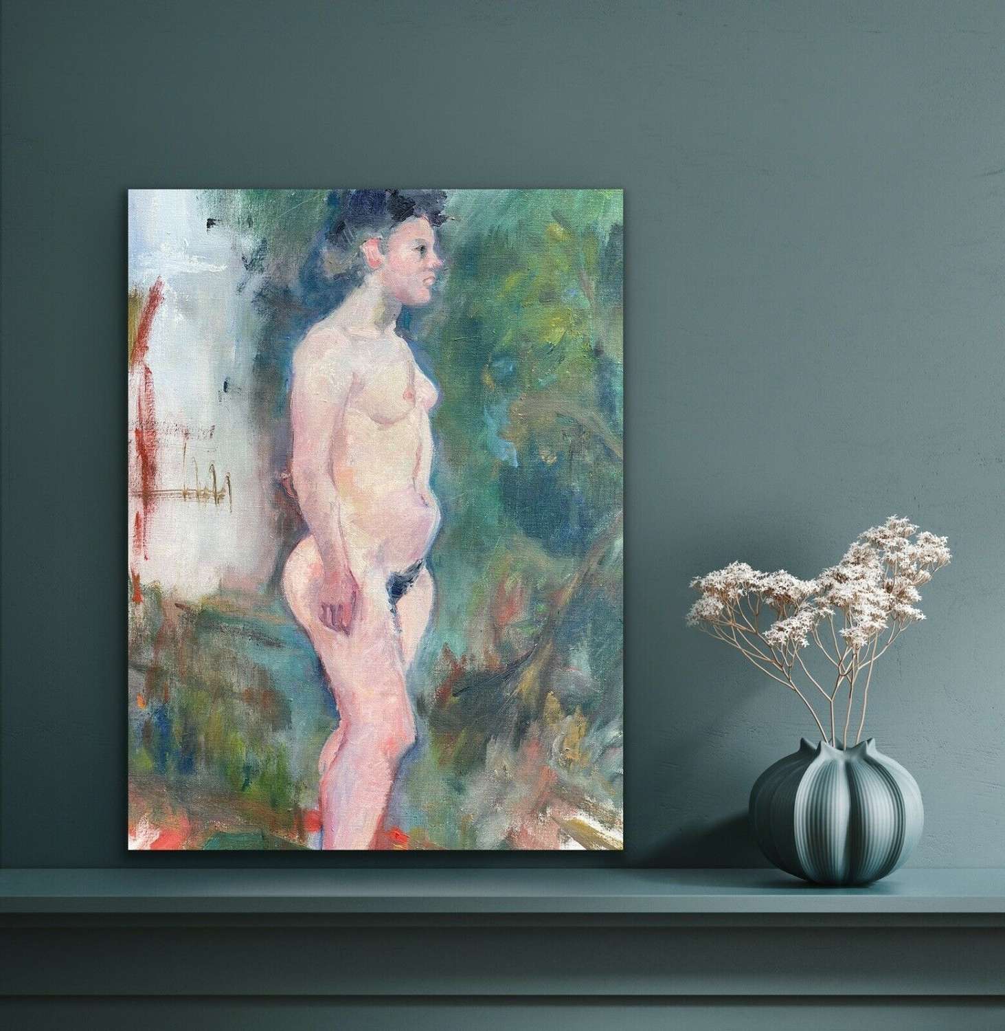Vintage Nude Female Portrait Painting Yotta Kane