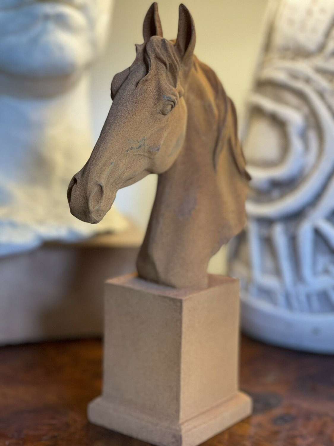 Cast Iron horses head sculpture