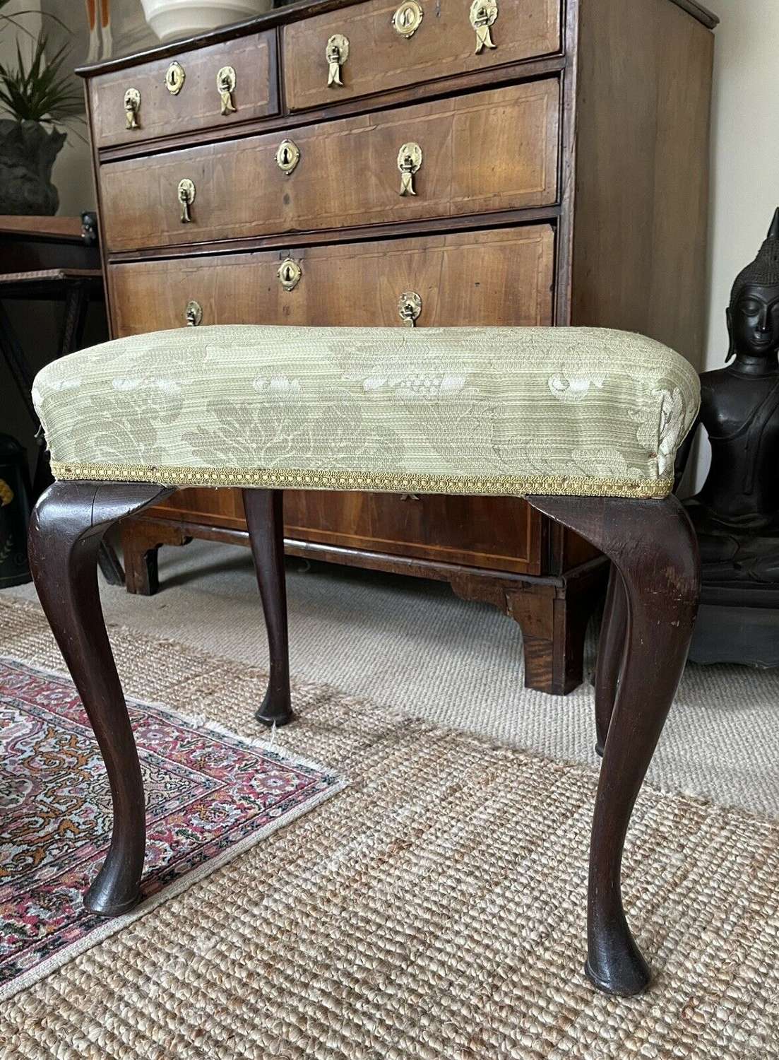 19th Century mahogany foot stool