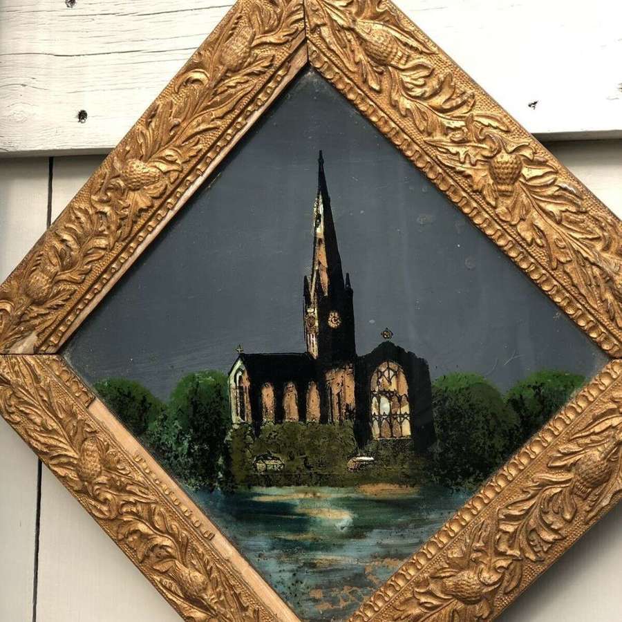 Victorian reverse painting on glass