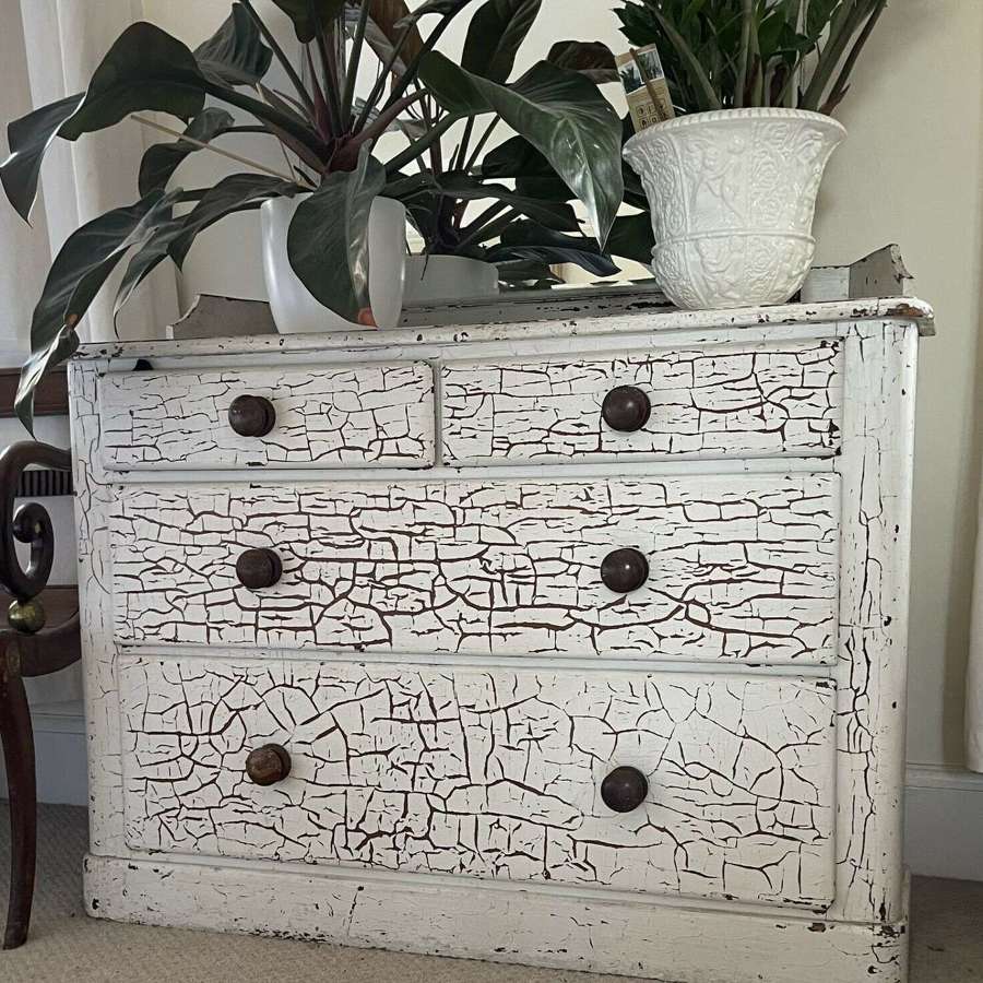 19th Century painted chest of drawers " shabby chic"