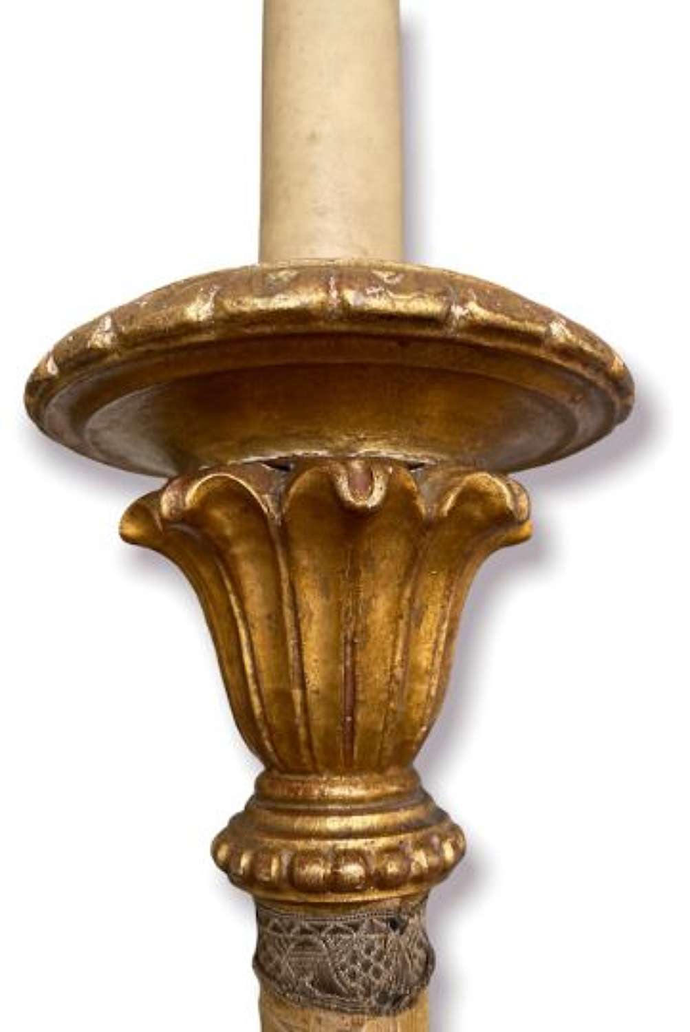 Antique French gilt floor lamp