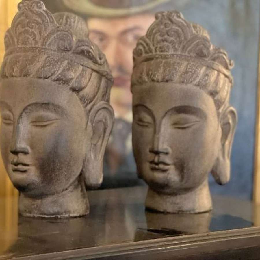 Buddha stone effect bookends.