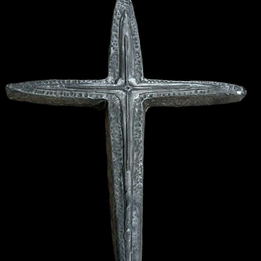 Arts and Crafts pewter crucifix