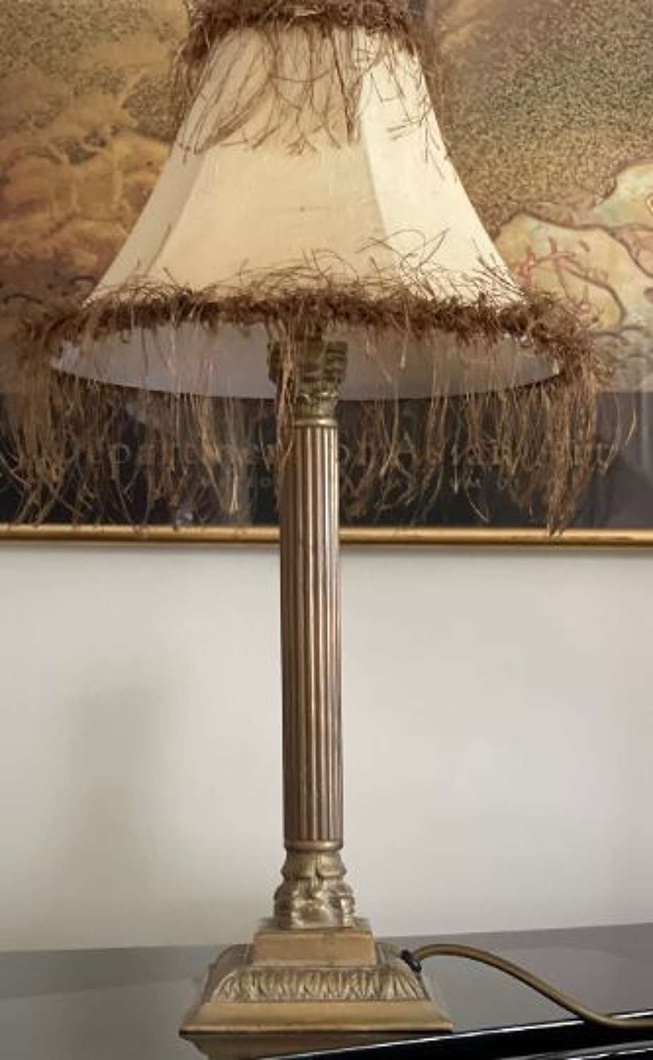 Vintage Corinthian column brass lamp