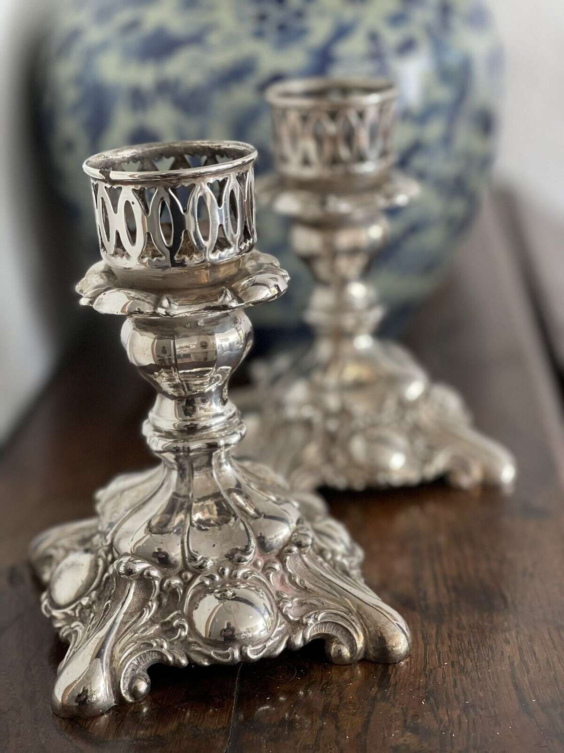 Oneida silver plate candlesticks