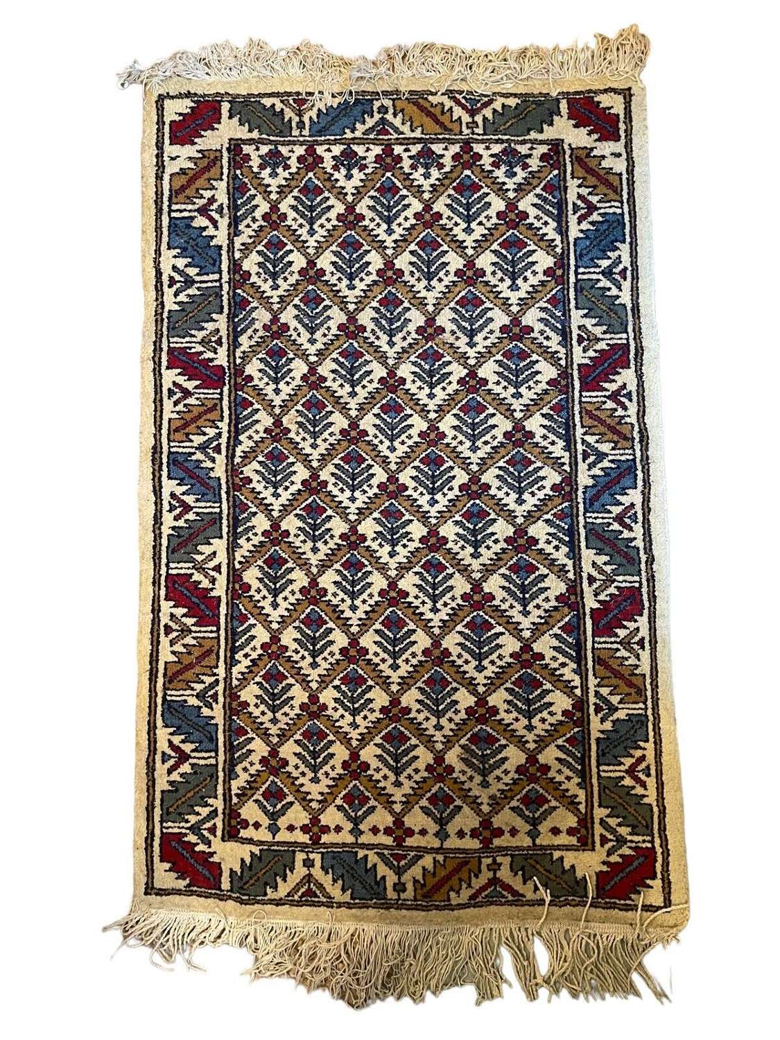 Vintage handwoven Dagestan prayer rug