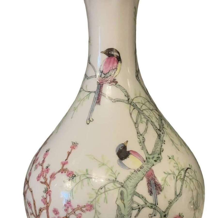 Singapore Ming village bottle vase