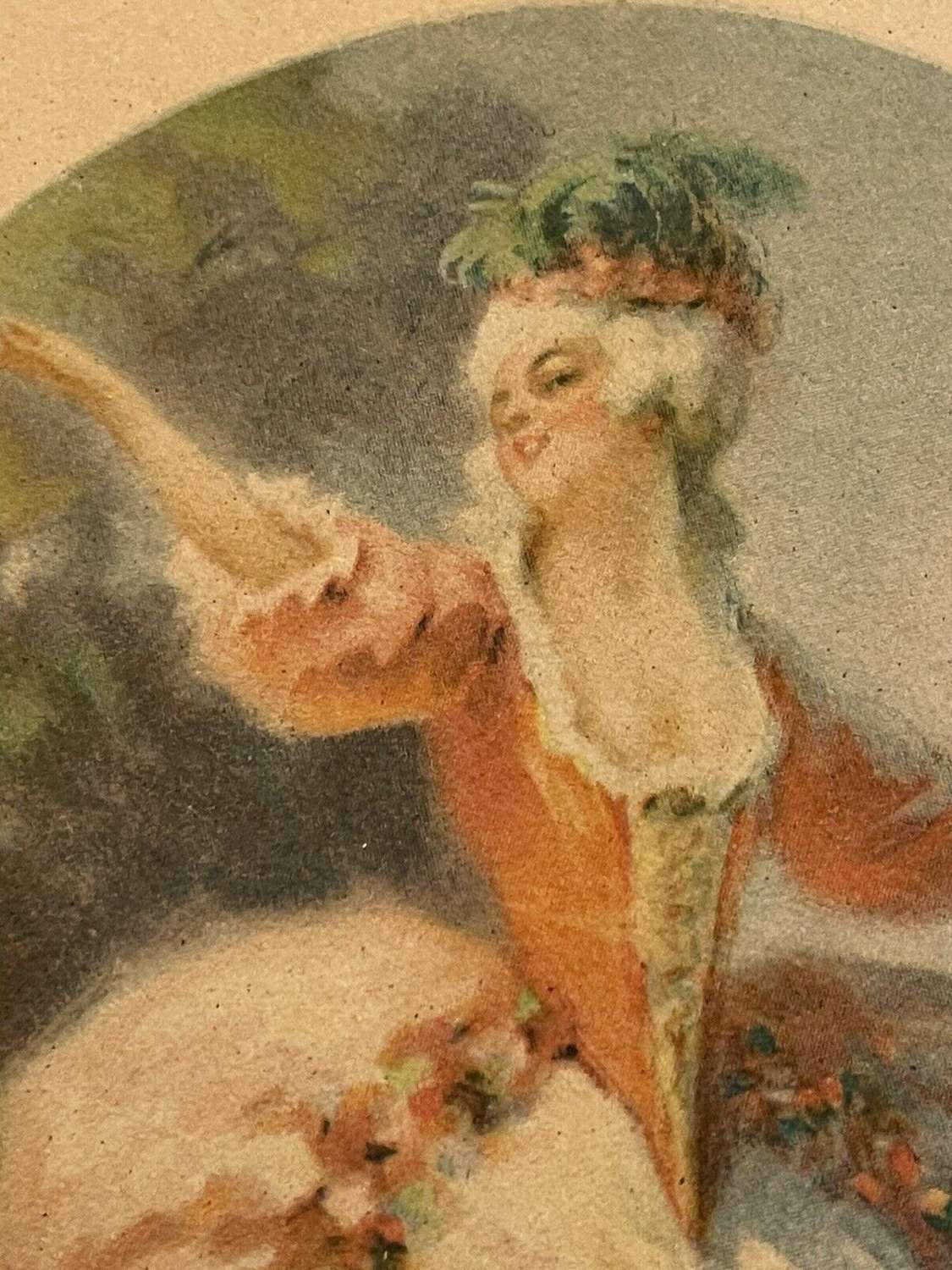 Antique French watercolour of a Lady