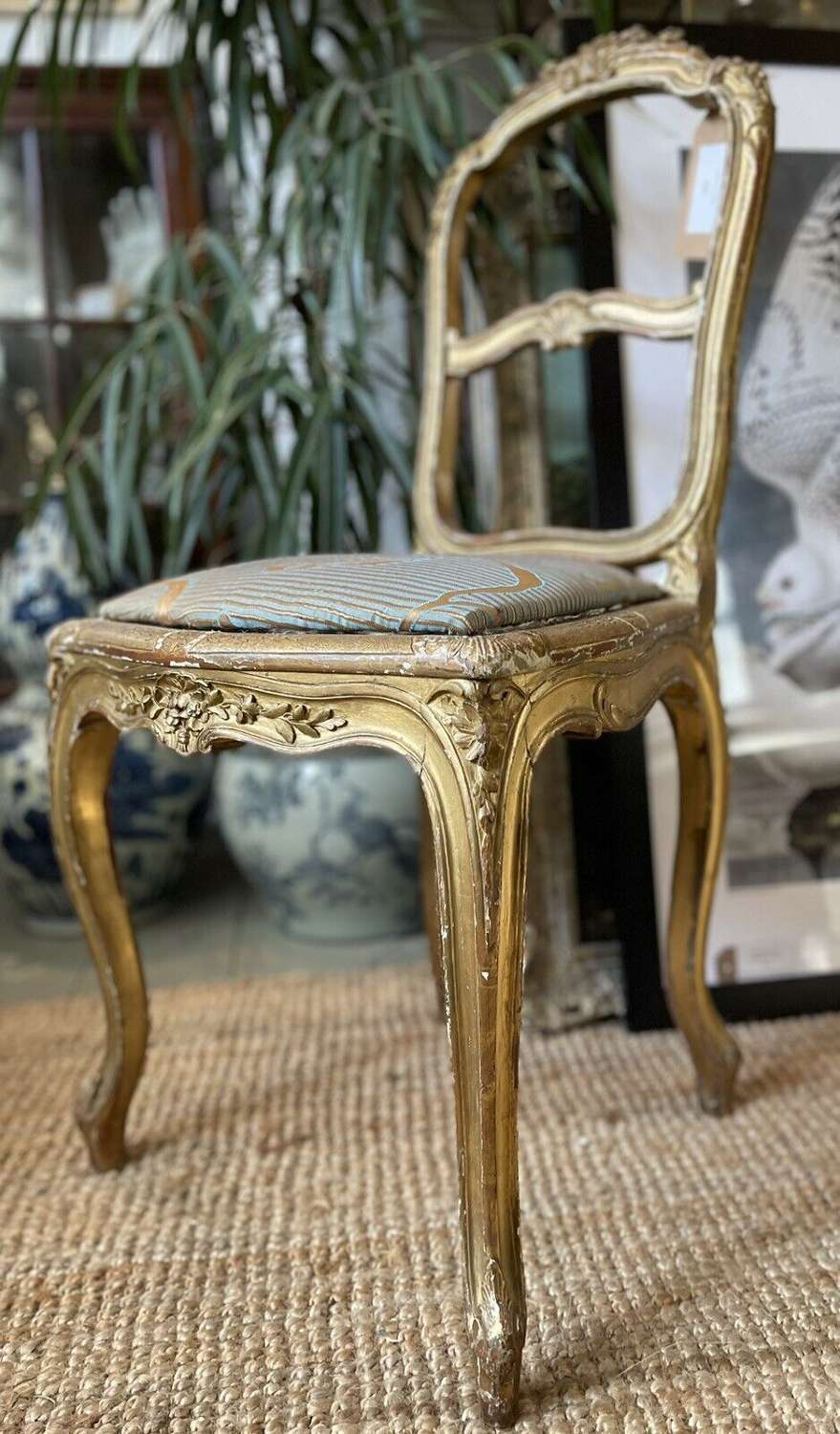 French louis XV style gilt salon chair