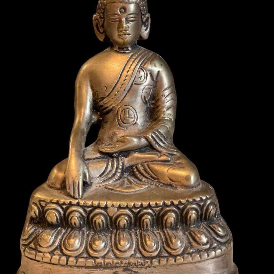 Vintage White Silver Metal Gautam Buddha