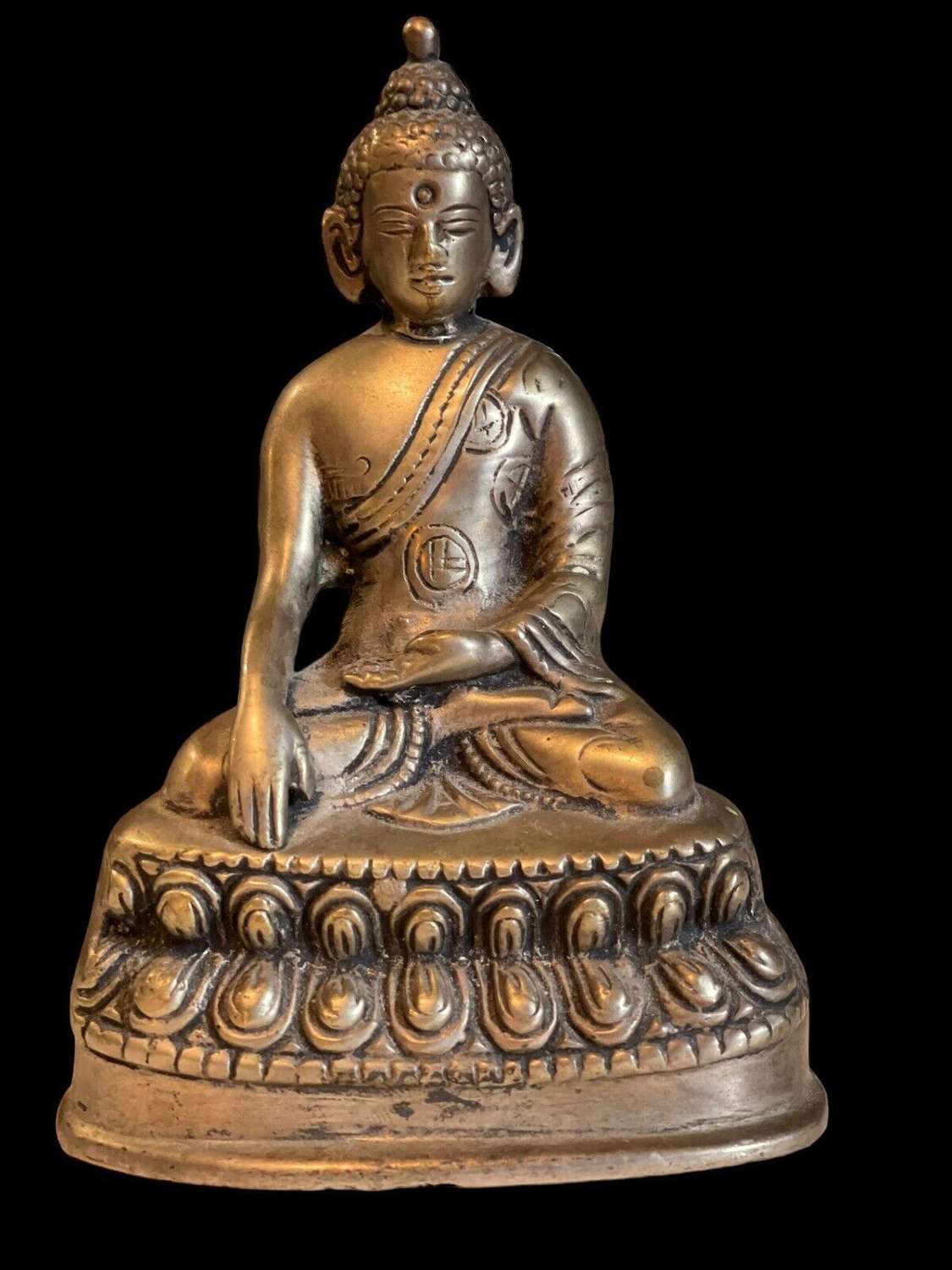 Vintage White Silver Metal Gautam Buddha