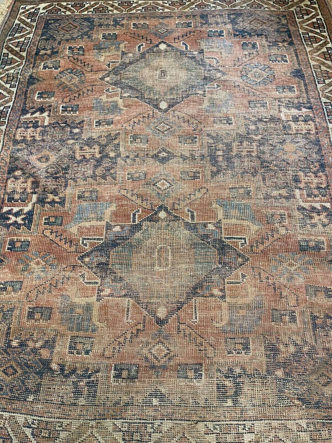 Antique Persian country house rug early 20th century