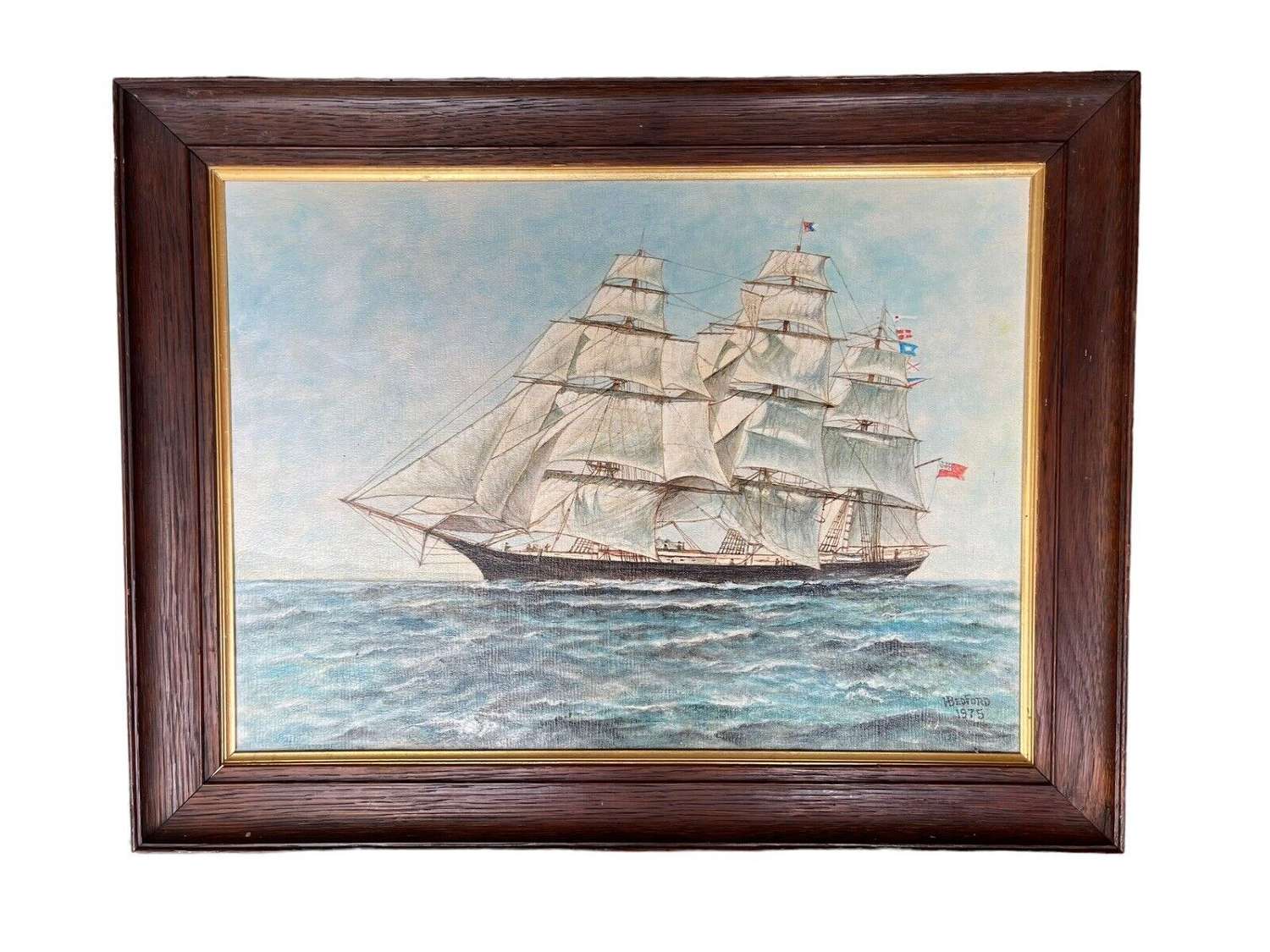 Vintage painting of a sailing ship