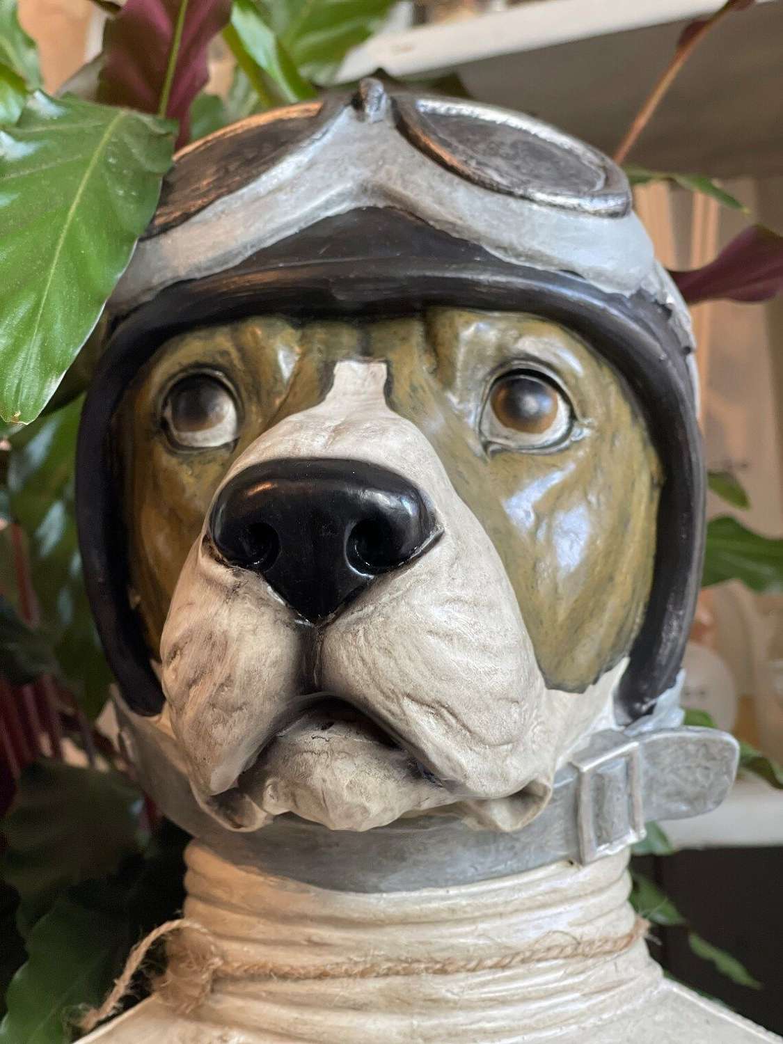 Racing driver beagle statue