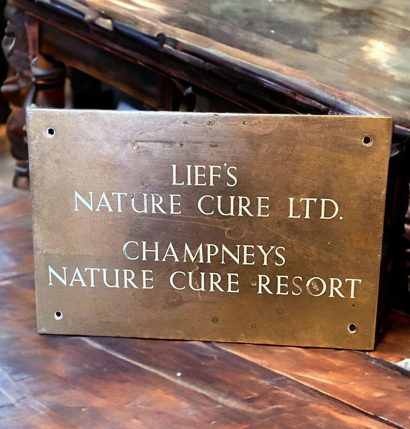 Original copper and enamel sign from Champneys nature resort