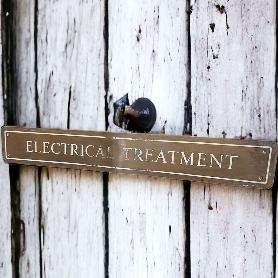 Antique copper "Electrical Treatment " sign