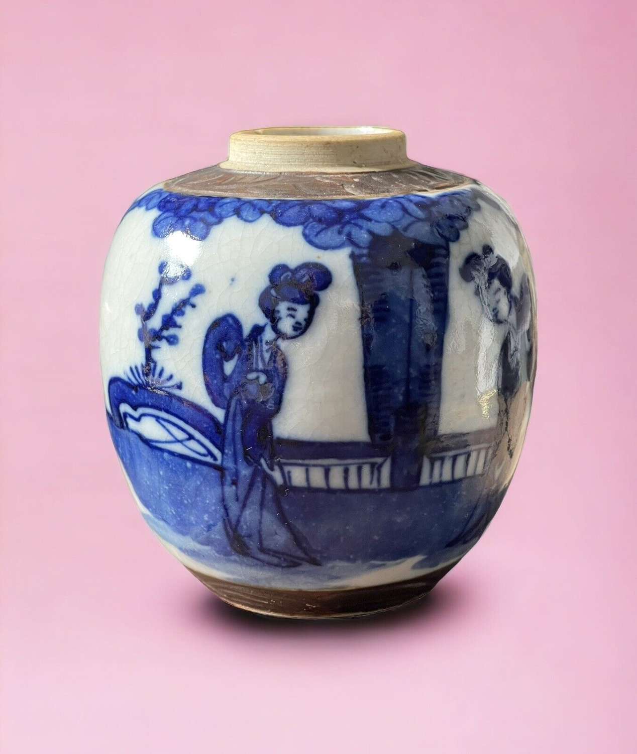 19TH Century blueand white ginger jar.