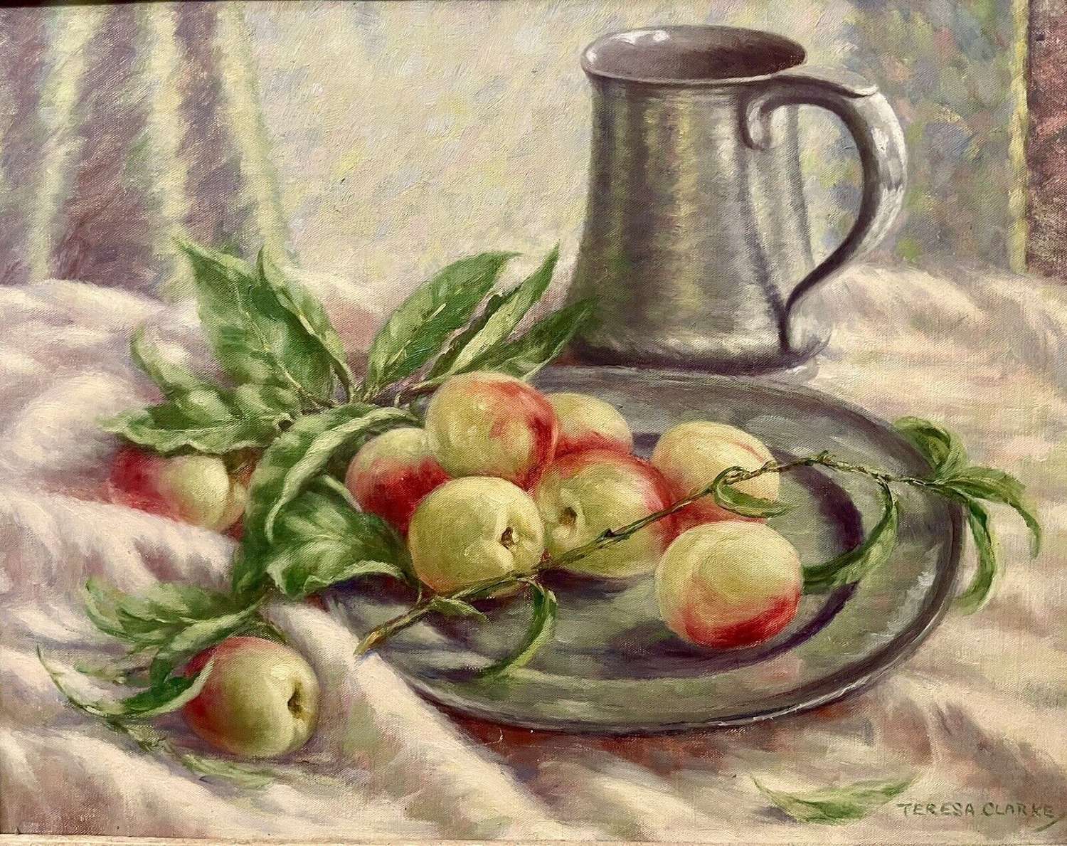 Vintage Still Life Oil Painting By A Teresa Clarke 