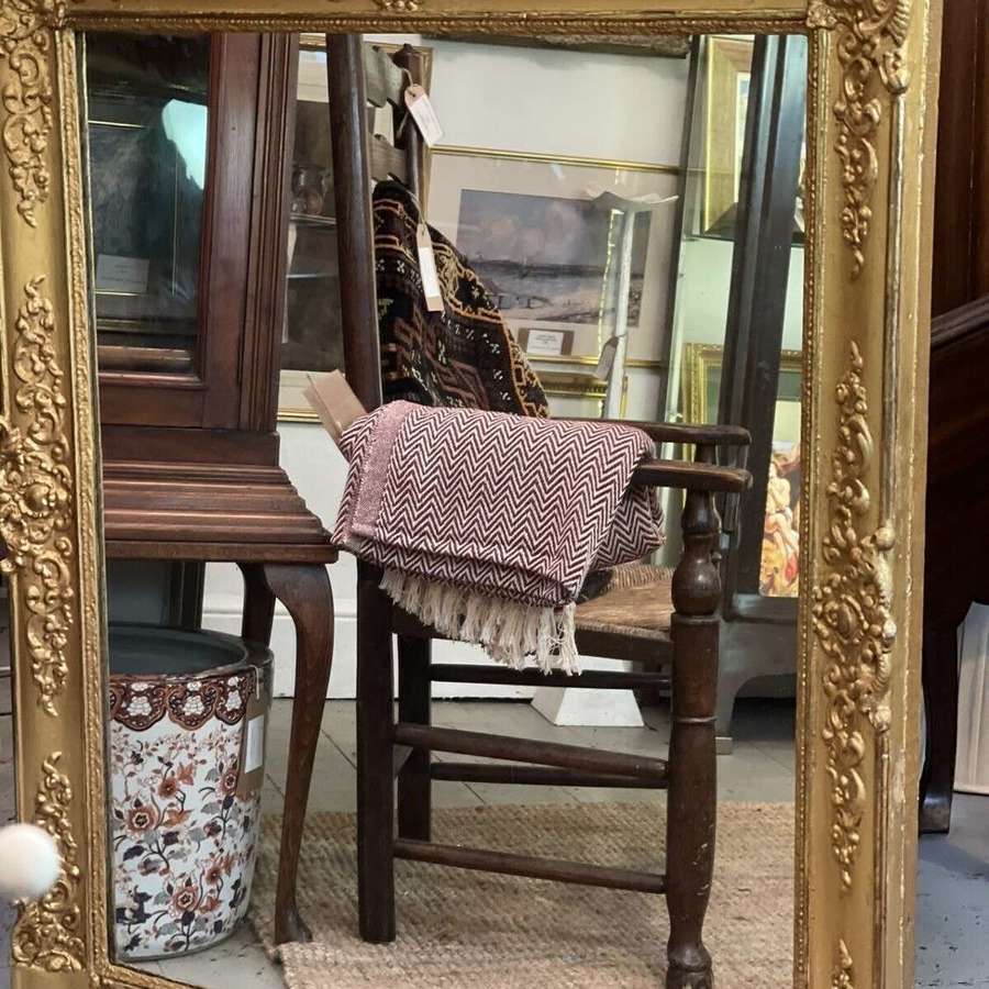 19th Century gilt over mantle mirror
