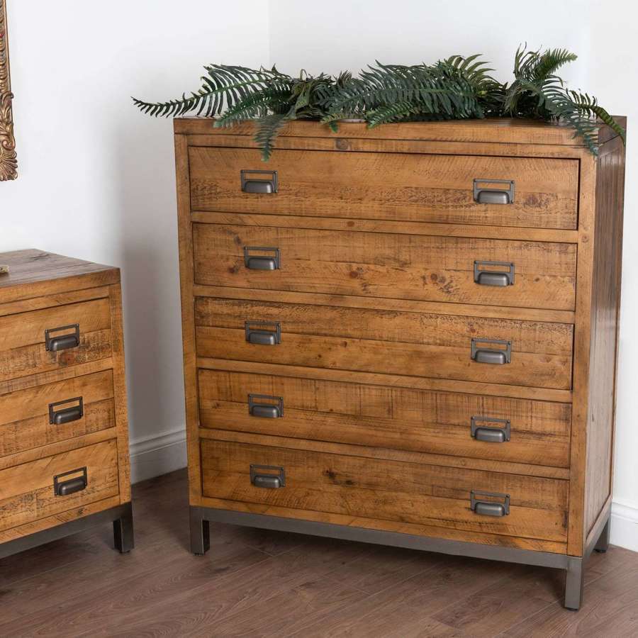 The Draughtsman solid pine chest of drawers